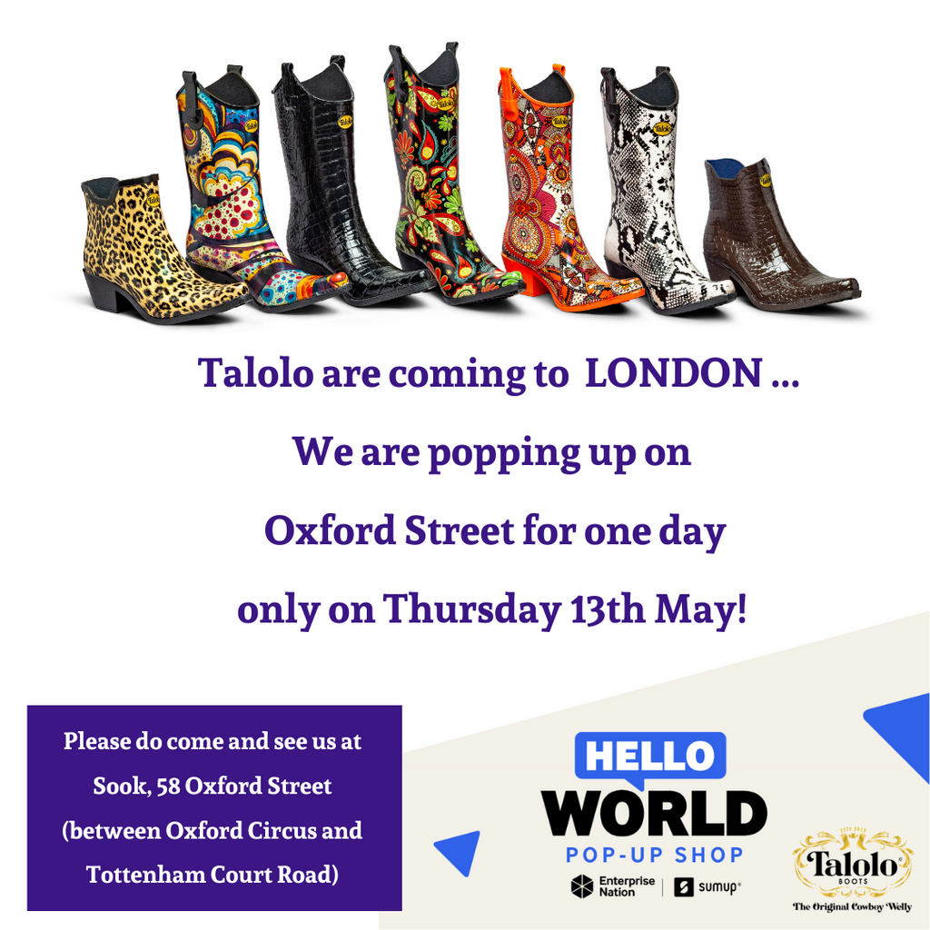 Talolo welly boots are popping up in London - Come and see us!