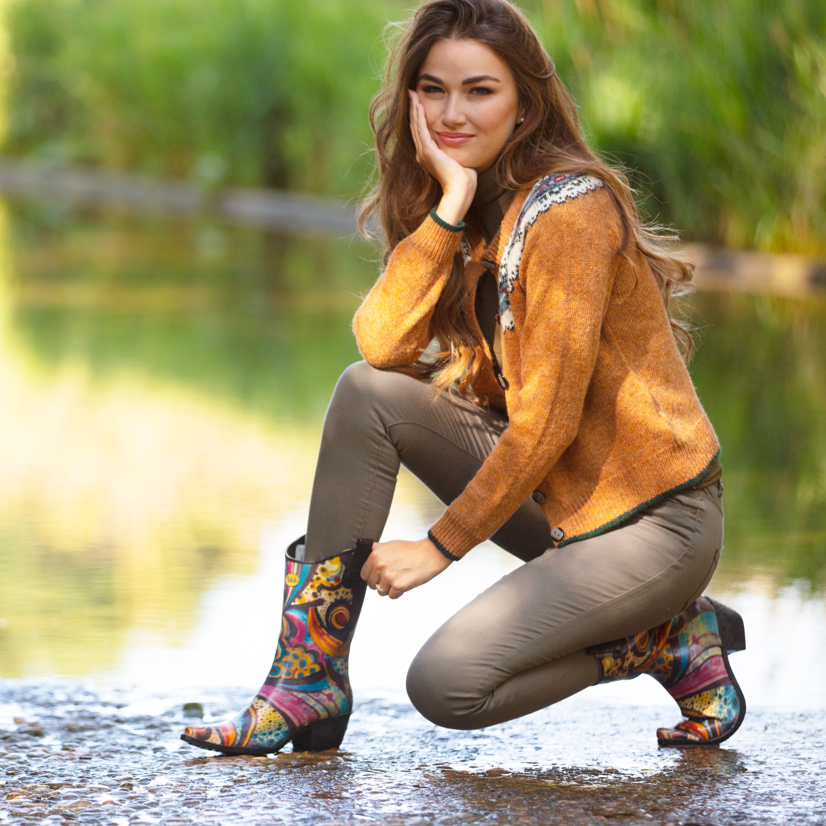 Floral Bliss - floral cowboy boot wellies